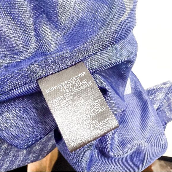 Antonio Melani Women's Blue Striped Off-Shoulder Bodycon Sheath Dress Size 2 - Picture 9 of 9